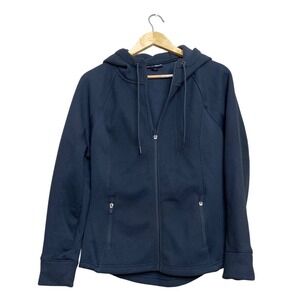 Swiss Tech Womens Full Zip Fleece Lined Ribbed Hoodie Jacket Greystone STOL47395